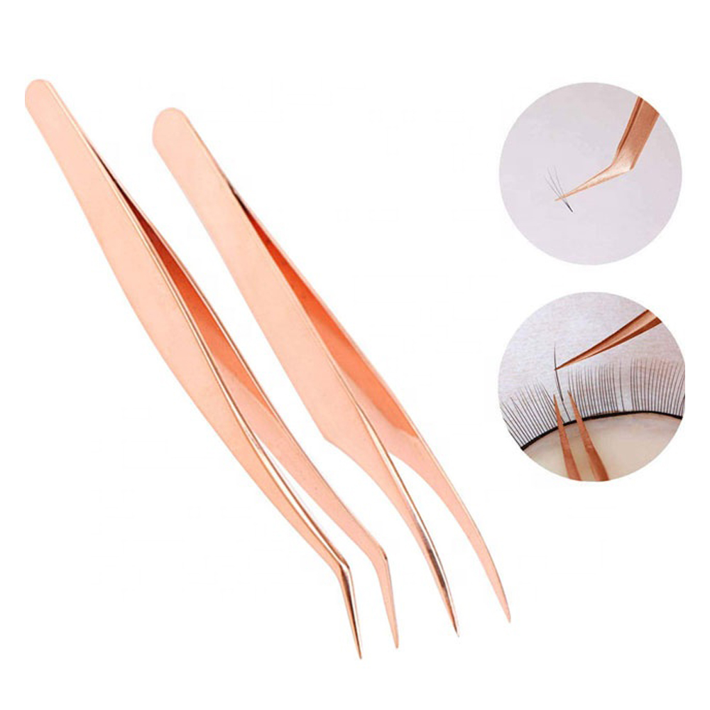 stainless steel eyelash tweezers High quality eyelash tweezers custom logo private label