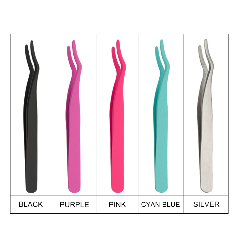 Wholesale Customized Strip Mink Lashes Applicator Print Logo Eyelash Tweezers