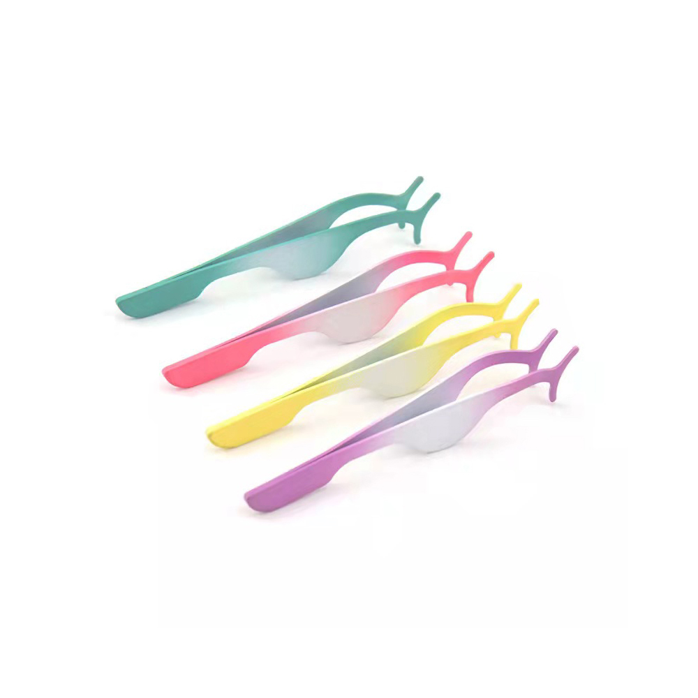 2021 Top Quality Eyelash Tweezers /Beauty Style Eyelash Silver Colors from pakistan