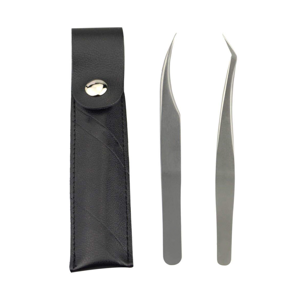 Eyelash Extension Tweezers with Custom Brand Name Russian Volume Eyelash Extensions Tweezers Korea Stainless Steel Pointed