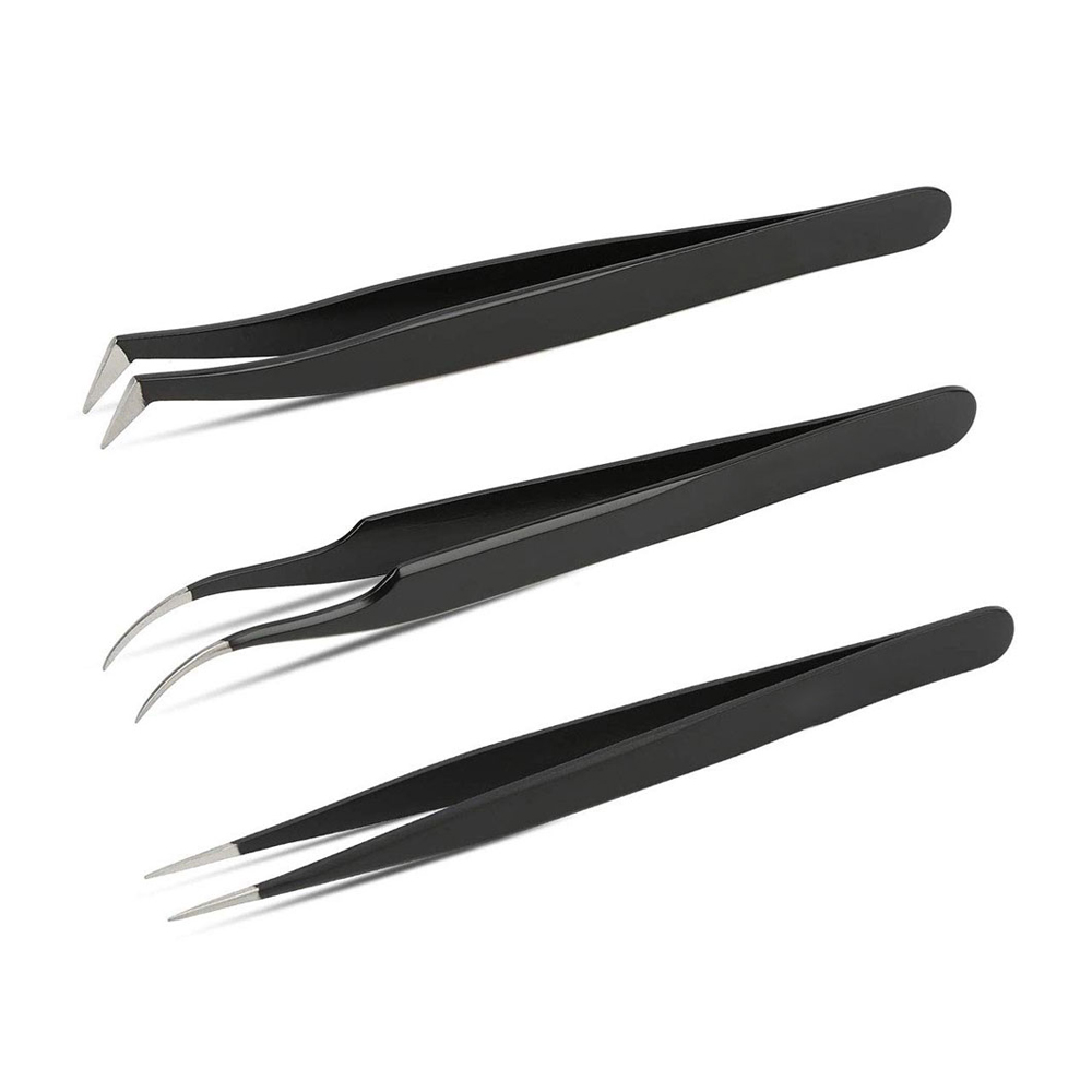 Private label Professional Stainless Steel lashes tweezers Volume Tweezers light weight eyelash extension tweezers