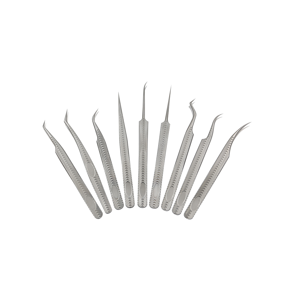 Top Quality 45 Degree Private Custom Label Eyelashes Tweezers And Stainless Steel Eyelash Extensions Tweezers